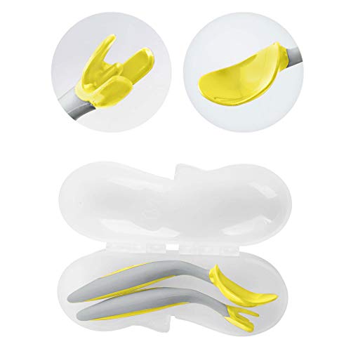 Product Cover b.box Toddler Easy Grip Cutlery Set with Case, Lemon Sherbet, Includes 1 Spoon and 1 Fork, BPA-Free, Phthalates & PVC Free, Dishwasher Safe