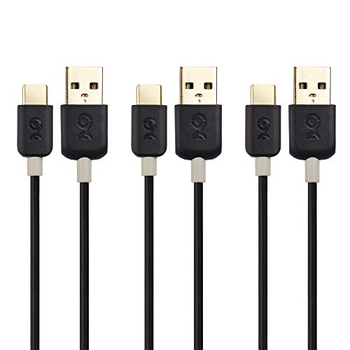Product Cover Cable Matters 3-Pack USB-C Cable (USB A to USB C Cable, USB C to USB Cable) in Black 1 Foot for Samsung Galaxy S9, S8, Note 8, LG G6, V30, Nintendo Switch, Google Pixel, Nexus 5X, 6P and More