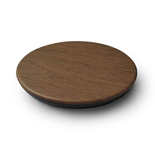 Product Cover Wireless Charger Rubberized Wood Pad by Reveal Shop- Qi Certified, Fast Charging- Compatible w/iPhone 11/11Pro/XS Max/XR/XS/X/8/8Plus, Galaxy S6 to S10 Models (No AC Adapter, Cable Included)