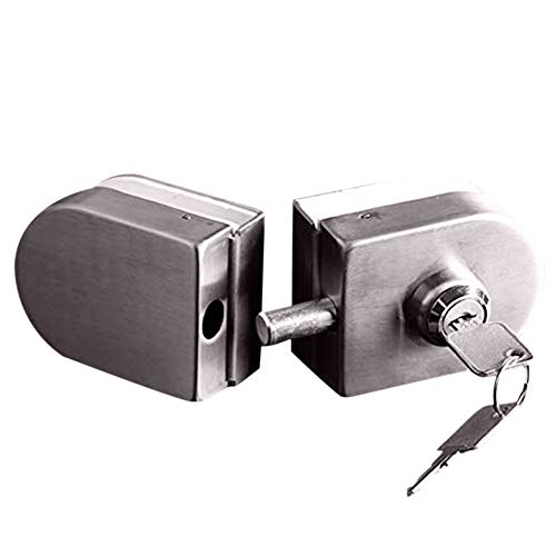 Product Cover With 2 Keys Only Fit 8mm -12mm Thickness Glass,double door lock Shower room bathroom lock Hotel apartment glass door lock Stainless Steel Anti Theft Security Lock