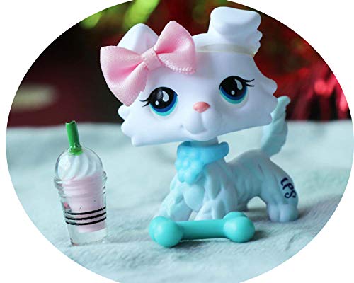 Product Cover Toy Rare LPS Collie White Blue Tear Eyes Custom Dog Puppy Simple can Draw Paint OOAK with Accessories Collection Figure Girls Boys Gift Set