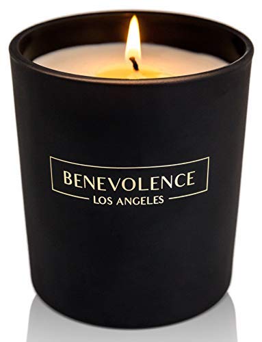 Product Cover Benevolence LA Premium Oud Wood Hand Poured Scented Candles, 8 oz | 45 Hour Burn, Long Lasting, Highly Scented, All Natural Soy Candles | Relaxing Aromatherapy Candle with Matte Black Glass Gift Box