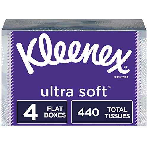 Product Cover Kleenex Ultra Soft Facial Tissues, 4 Flat Boxes, 110 Tissues per Box (440 Count Total)