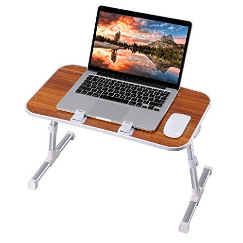Product Cover Laptop Desk, Utaxo Laptop Computer Stand, Adjustable Lap Desks Bed Tray for Eating, Foldable Laptop Desk, Notebook Stand Reading Holder in Sofa and Couch (Medium, Brown)