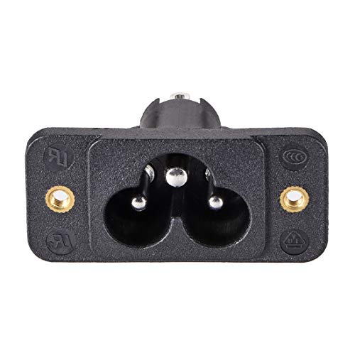 Product Cover uxcell C6 Panel Mount Plug Adapter AC 250V 2.5A/5A 3Pins IEC Inlet Module Plug Power Connector Socket Straight