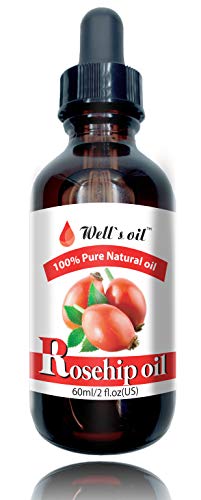 Product Cover Well's 100% Pure Rosehip Oil 2oz(60ml) For Face, Body, Hair and Skin, Therapeutic Grade, Refined, Anti-Aging, Moisturizing Treatment, Wrinkles, Acne, Soften, Hydrating, Burns, Scars, Stretchmarks