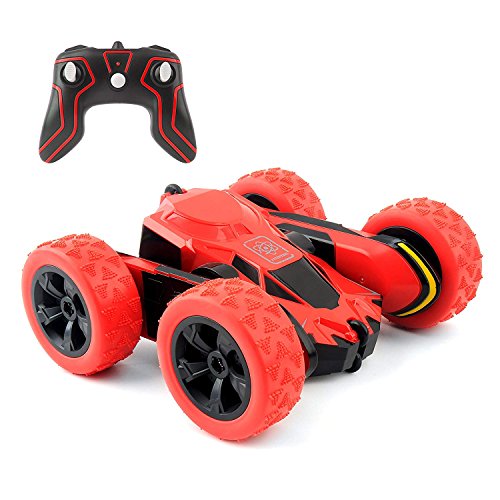 Product Cover KKONES Remote Control car,2.4GHz Electric Race Stunt Car,Double Sided 360° Rolling Rotating Rotation, LED Headlights RC 4WD High Speed Off Road for 3 4 5 6 7 8-12 Year Old boy Toys