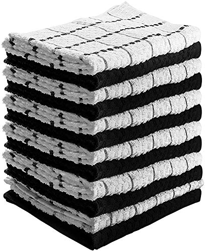 Product Cover Kitchen Towels 12 Pack - Dish Towels and Dish Cloths - Hand Towel and Dishcloths Sets - 100% Soft Ring Spun Combed Cotton - Great for Cooking in Kitchen or Household Cleaning - Size 15