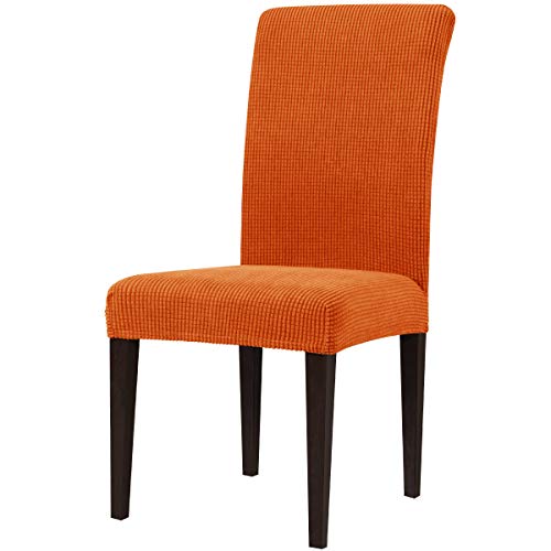 Product Cover subrtex Dining Room Chair Slipcovers Sets Stretch Furniture Protector Covers for Armchair Removable Washable Elastic Parsons Seat Case for Restaurant Hotel Ceremony(2,Orange)