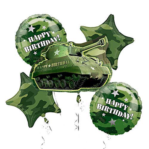 Product Cover Army Tank Camouflage Party Supplies Birthday Balloon Bouquet Decorations