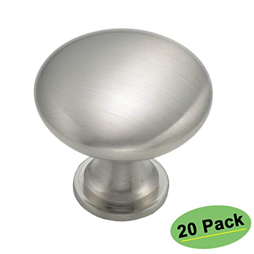 Product Cover homdiy Knobs for Kitchen Cabinets 20 Pack Satin Nickel Cabinet Knobs - HD6050SNB Metal Drawer Knobs Round Knobs for Bathroom Cabinets