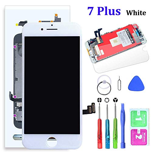 Product Cover SZRSTH Compatible with iPhone 7 Plus Screen Replacement White 5.5 Inch LCD Display with 3D Touch Screen Digitizer Frame Full Assembly Include Full Free Repair Tools Kit+Instruction+Screen Protector
