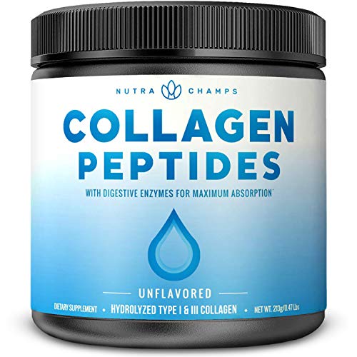 Product Cover Collagen Peptides Powder - Enhanced Absorption, Double Hydrolyzed, Grass Fed, Keto Protein Powder with Vitamin C - Premium Supplement for Hair Growth, Skin, Nails, Joints & Bones, Unflavored