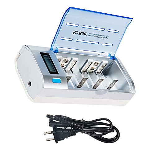 Product Cover C Battery Charger, Mr.Batt LCD Rechargeable Battery Charger for AA AAA C D 9V Ni-MH Ni-CD Rechargeable Batteries with Discharge Function