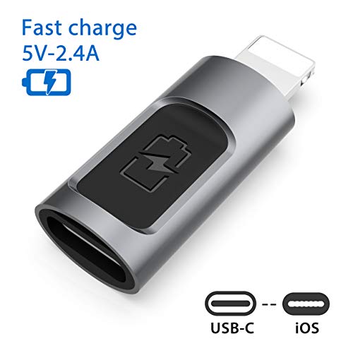 Product Cover CONMDEX iOS Phone Xs to USB C Adapter 5V 2.4A with USB Data Block PD Fast Charge Type C to Phone XS Max Converter Charger Compatible with Phone Xs 8 8 Plus 7 7 Plus 6 7s Plus SE Connect MacBook