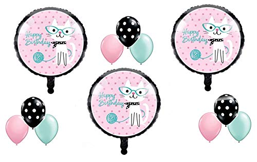 Product Cover 12 pc KITTY CAT DIVA Purrfect Birthday Party Balloons Decoration Supplies