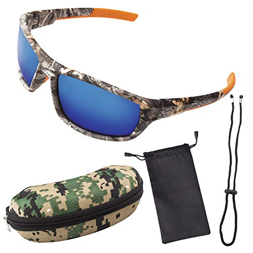 Product Cover Polarized Camouflage Sport Fishing Sunglasses for Men and Women - Ideal, Blue, S
