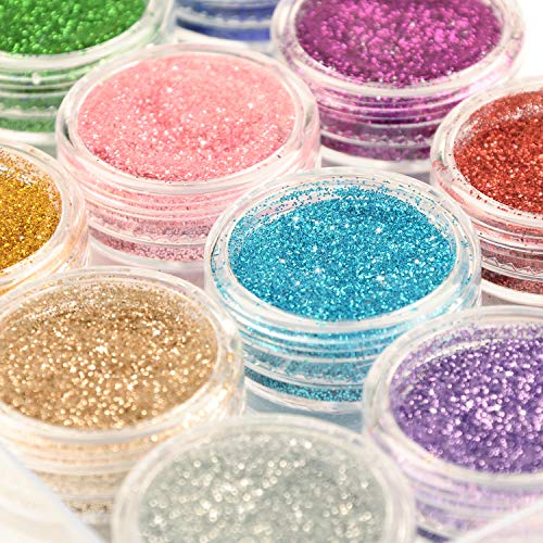 Product Cover Glitter Wenida 12 Colors Holographic Cosmetic Festival Powder Sequins Craft Glitter for Arts Face Hair Body Nail