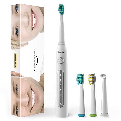 Product Cover Electric Toothbrush, Sonic Electric Toothbrushes for Adults & Kids, 5 Optional Modes for All Your Brushing Needs with Timer, 4 Hours Charge 30 Days Use, Teeth Whitening &Gum Cleaning by Sboly, SY-507