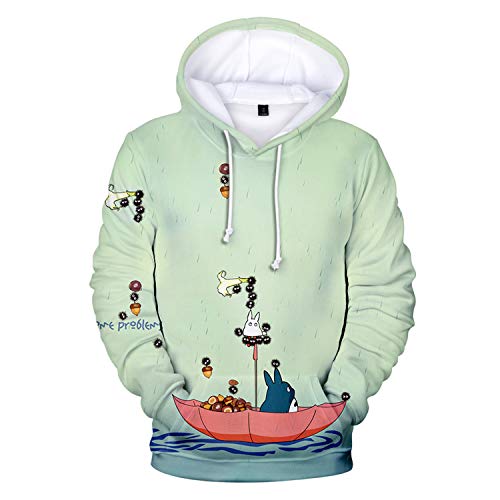 Product Cover CHAIRAY Anime Hoodie Realistic 3D Totoro Pullover Hooded Sweater Cartoon Jacket with Pocket