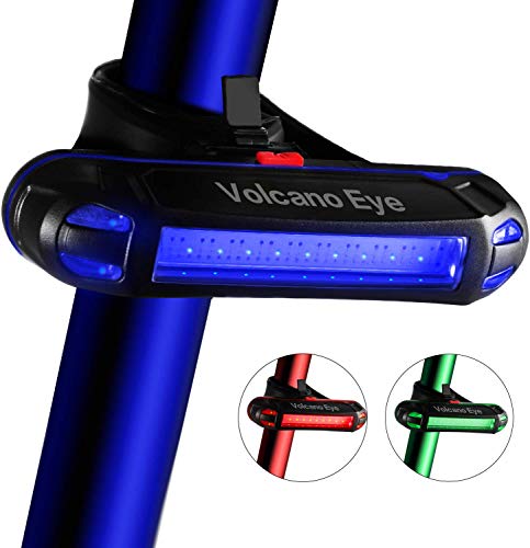 Product Cover Volcano Eye Bike Rear Tail Light, USB Rechargeable LED Safety Light for Bicycle, Ultra Bright Waterproof Cycling Taillight,Red/Green/Blue 7 Light Modes Fits on Any Road or Mountain Bike