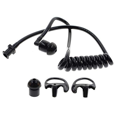 Product Cover AUTOKYA Pair Black Accoustic Ear Tube Black Medium Earmold for Police Radio Earpiece