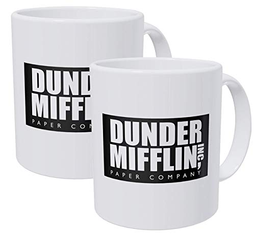 Product Cover Willcallyou Pack Of 2 Dunder Mifflin Work Office 11 Ounces Funny Coffee Mug