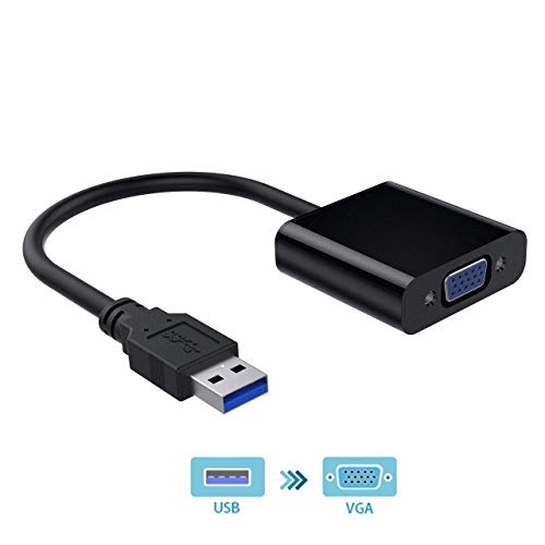 Product Cover USB to VGA Converter, USB 3.0/2.0 to VGA External Video Card Multi Screen Display Converter Support Resolution 1080p for Win 7/8/8.1/10 Desktop Laptop PC Monitor Projector HDTV [No Need CD Driver]