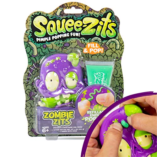 Product Cover SqueeZits Zombie Zits Pimple Popping Toy by Horizon Group USA, Stress Relief Pimple Popping, Squeeze Acne Refillable Toy, Zombie, One Size, Multicolor