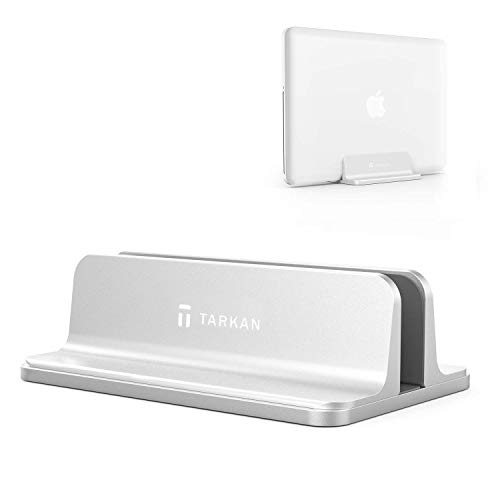 Product Cover Tarkan Vertical Adjustable Dock Size Laptop Stand for Desk, Universal Notebook, MacBook Holder Upto 17.3 Inch (Silver)