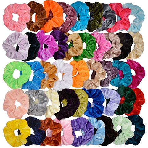 Product Cover Cehomi 46Pcs Hair Scrunchies Velvet Elastic Hair Bands Scrunchy Bobbles Soft Hair Ties Ropes Ponytail Holder No hurt, Soft for Women or Girls Hair Accessories