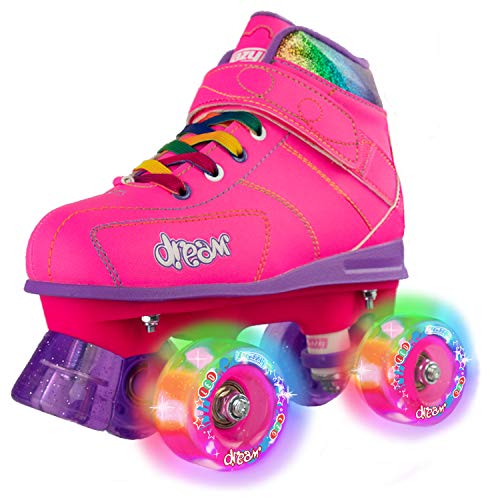 Product Cover Crazy Skates Dream Roller Skates for Girls with LED Light-up Wheels - Pink (Size 1)