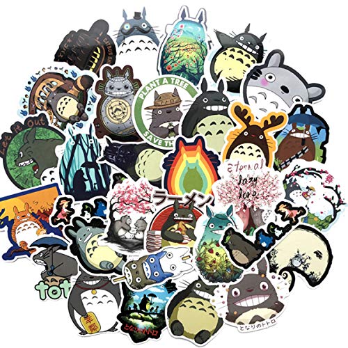 Product Cover 64PCS My Neighbor Totoro, Clear Stickers No-Duplicate Waterproof Vinyl Stickers for Skateboard Luggage Helmet Guitar (Totoro)