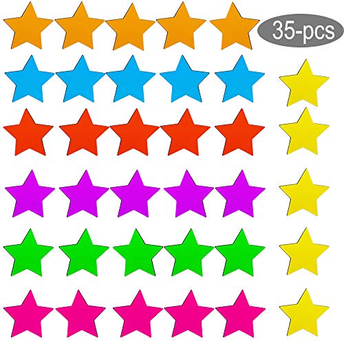 Product Cover Refrigerator Magnets 35-Pack Star Fridge Magnets Cute Colorful Functional Magnets for Office, Kitchen, Refrigerator, Whiteboard magnet set