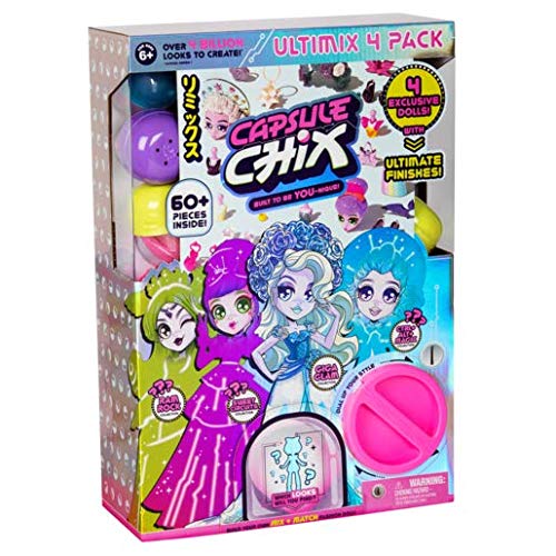 Product Cover Capsule Chix Ultimix 4 Pack,  4.5 inch Small Doll with Capsule Machine Unboxing and Mix and Match Fashions and Accessories