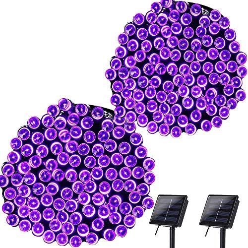 Product Cover Lyhope Halloween String Lights, 72ft 200 LED 8 Modes Solar Christmas Lights Waterproof Decorative Fairy Lights for Garden,Patio,Home,Party,Holiday Outdoor Decor (Purple, 2 Pack)
