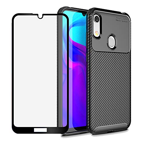 Product Cover BestShare for Huawei Honor Play 8A / Huawei Honor 8A Case, Slim fit Flexible Soft Gel TPU Case Anti-Slip Anti-Scratch Shockproof Cover + Tempered Glass Screen Protector,Black