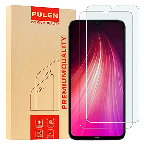 Product Cover [2-Pack] PULEN for Xiaomi Redmi Note 7 and Redmi Note 8 Screen Protector,HD Clear Scratch Resistance Bubble Free 9H Hardness Tempered Glass (6.3 Inch)