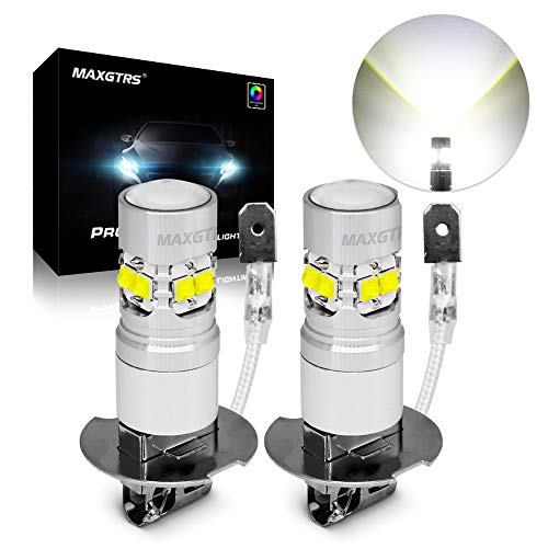 Product Cover MAXGTRS 50W H3 CREE Chip LED Fog Bulb with Condenser Lens - Xenon White LED Fog Lamp