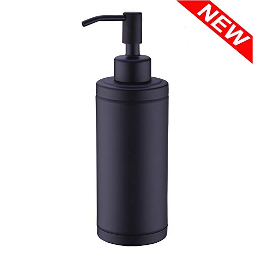Product Cover Kmeino Full Stainless Steel Countertop Soap Dispenser, Prime 300 ML Liquid Bottle for Kitchen & Bathroom Hand Dish Lotion (Black soap Dispenser)