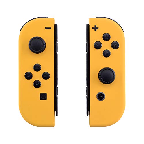 Product Cover eXtremeRate Soft Touch Grip Caution Yellow Joycon Handheld Controller Housing with Full Set Buttons, DIY Replacement Shell Case for Nintendo Switch Joy-Con - Console Shell NOT Included