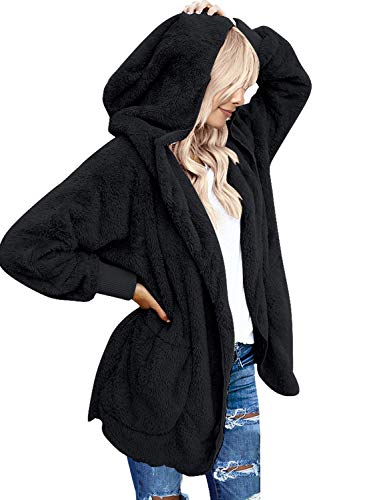 Product Cover LookbookStore Women's Oversized Open Front Hooded Draped Pockets Cardigan Coat