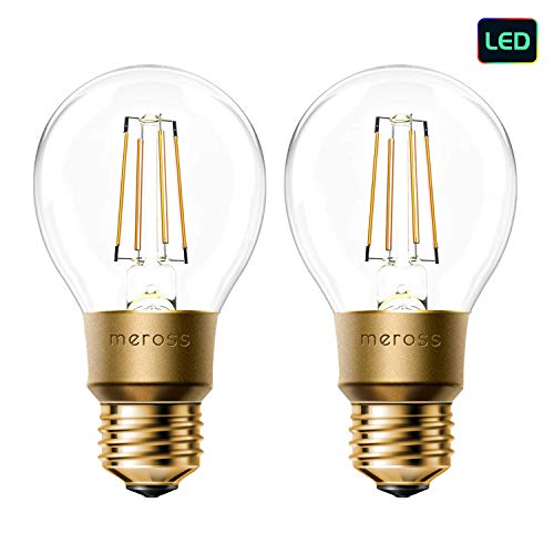 Product Cover meross Smart Wi-Fi LED Bulb, Vintage Edison Style, Dimmable, 60W Equivalent, Compatible with Amazon Alexa, Google Assistant and IFTTT, E26 A19 Light Bulb, No Hub Required - 2 Pack