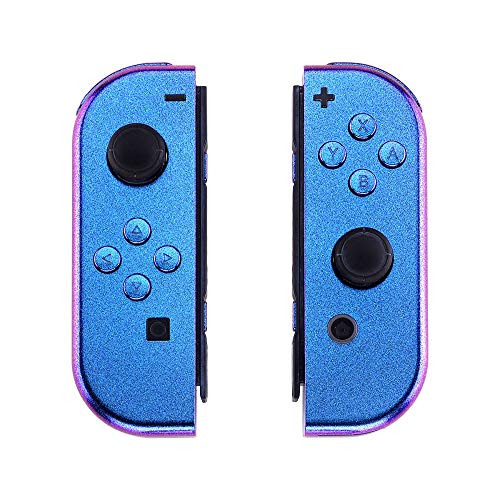 Product Cover eXtremeRate Chameleon Purple Blue Joycon Handheld Controller Housing with Full Set Buttons, DIY Replacement Shell Case for Nintendo Switch Joy-Con - Console Shell NOT Included