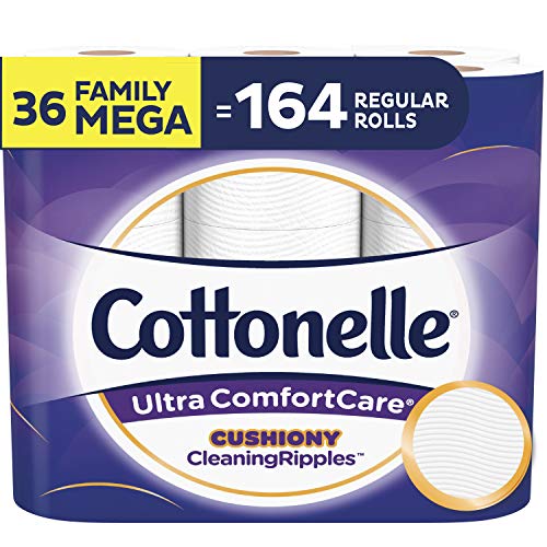 Product Cover Cottonelle Ultra ComfortCare Toilet Paper with Cushiony CleaningRipples, Soft Biodegradable Bath Tissue, Septic-Safe, 36 Count