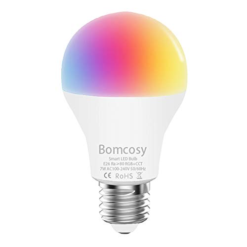 Product Cover Smart Light Bulb RGB CCT WiFi Led Bulb E26 A19 7W 600LM Dimmable Multicolored Lights Compatible with Alexa and Google Home No Hub Required 60W Equivalent 1 Pack