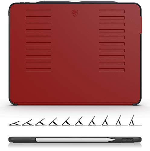 Product Cover The Muse Case - 2018 iPad Pro 12.9 inch - Very Protective But Thin + Convenient Magnetic Stand + Sleep/Wake Cover by ZUGU CASE (Red 2018 iPad Pro 12.9 Gen 3)