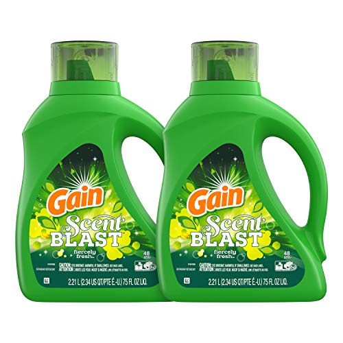 Product Cover Gain Scent Blast Liquid Laundry Detergent, Fiercely Fresh, 75 Fl Oz, Pack of 2