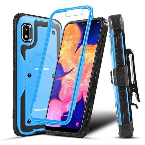 Product Cover Numy Samsung Galaxy A10e Case,[Buit-in Screen Protector][Shockproof] Hybrid Heavy Duty Case with Swivel Belt Clip-Blue