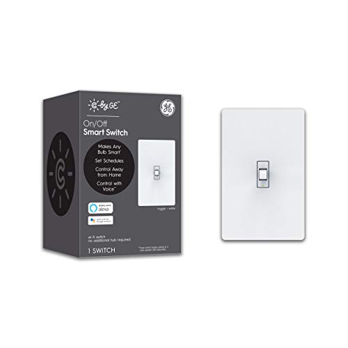 Product Cover C by GE On/Off Toggle Style Smart Switch - Works with Alexa + Google Home Without Hub, Single-Pole/3-Way Replacement, White